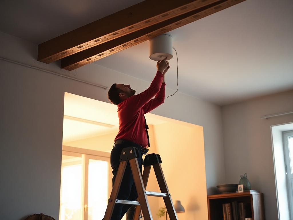 Installation af loftlampe i københavnerlejlighed